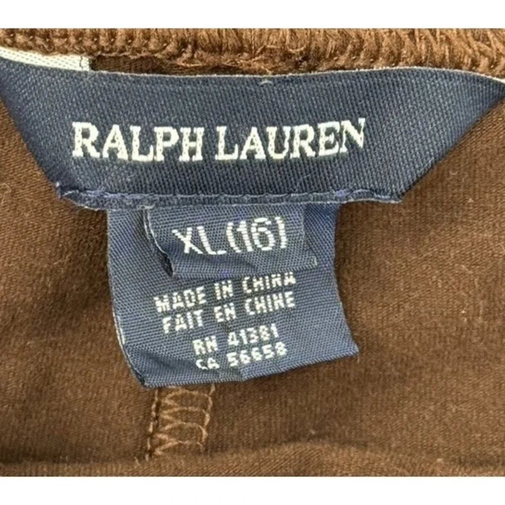 Ralph‎ Lauren Equestrian Inspired Jersey Brown Legging Pants GIrls' 16 XL - Picture 7 of 12